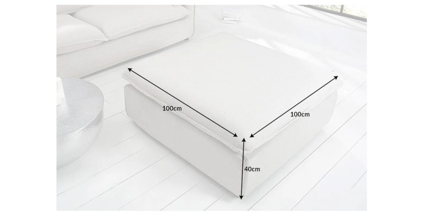 Dimensions du pouf KALIA blanc