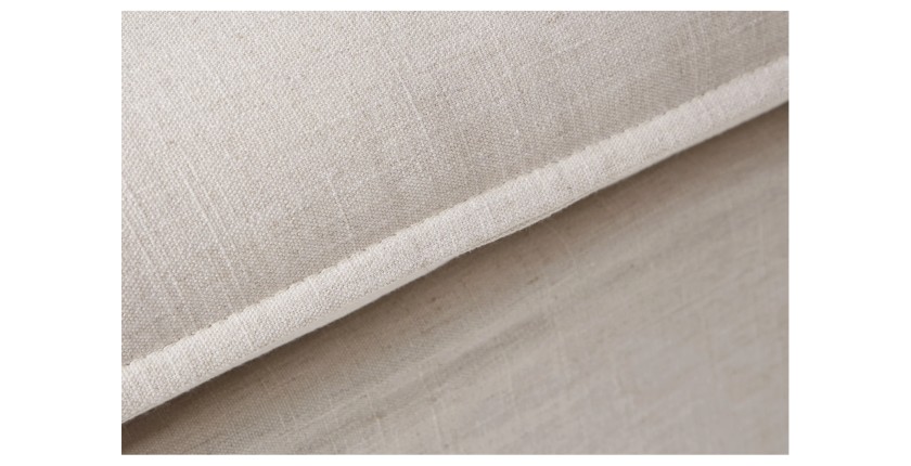 Zoom sur la couture du canapé droit KALIA blanc