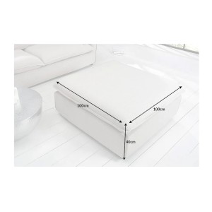 Dimensions du pouf KALIA blanc