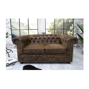 Canapé 2 places EDGAR marron mis en situation