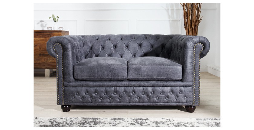 Canapé 2 places EDGAR gris mis en situation