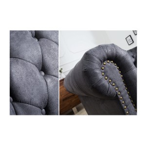 Zoom sur les détails du canapé 2 places EDGAR gris