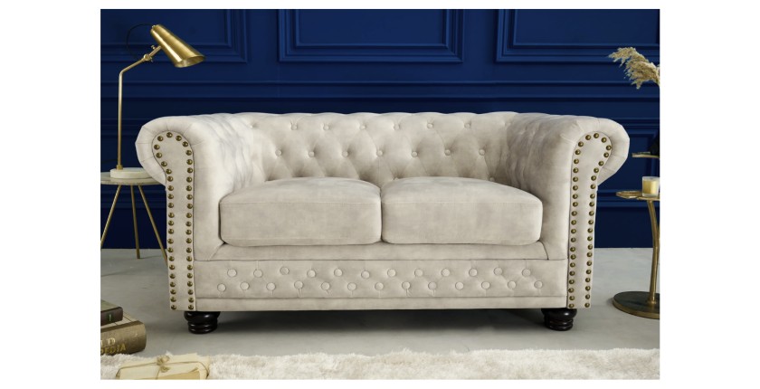 Canapé 2 places EDGAR blanc vu de face