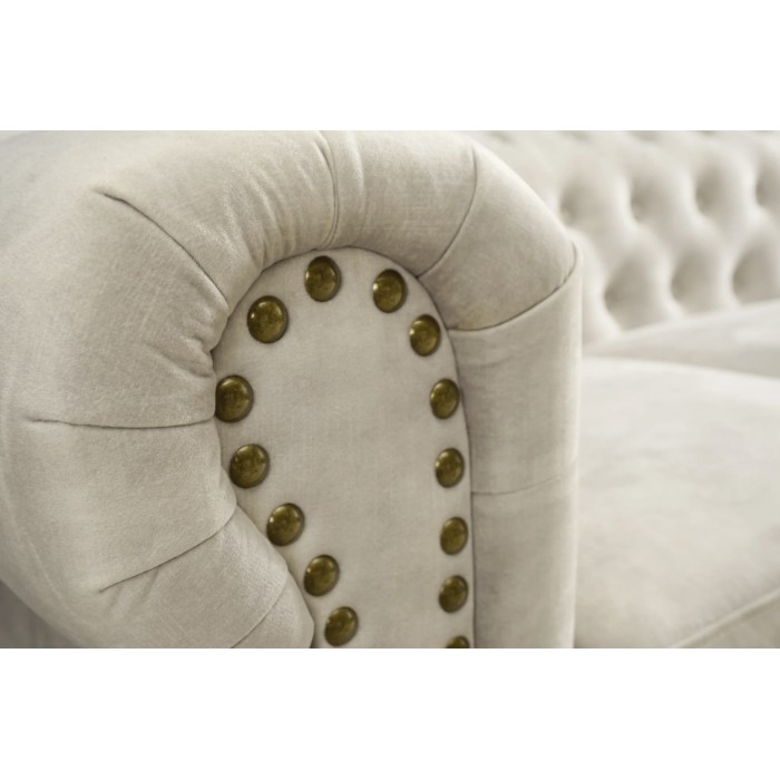 Canapé droit EDGAR – Champagne wit – 2 zitplaatsen – Barokstijl