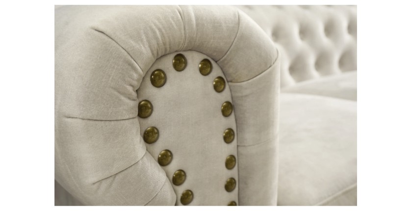 Zoom sur l'accoudoir du canapé 2 places EDGAR blanc