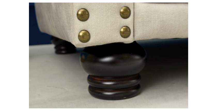 Zoom sur l'un des pieds du canapé 2 places EDGAR blanc