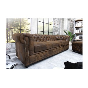 Canapé 3 places EDGAR marron vu de côté