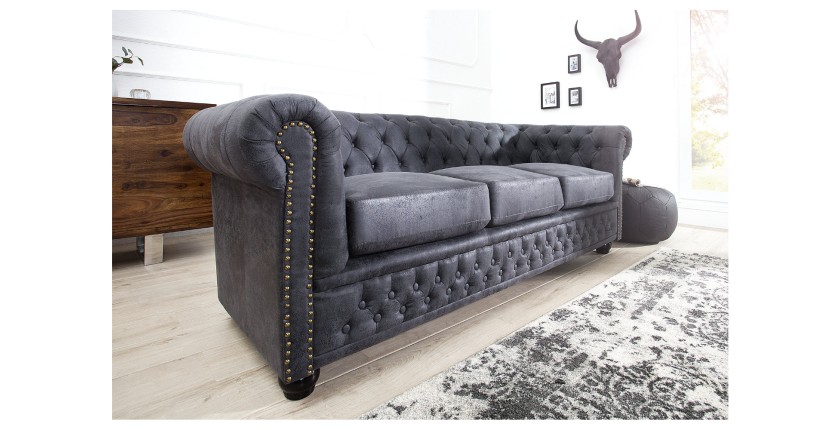 Canapé 3 places EDGAR gris mis en situation