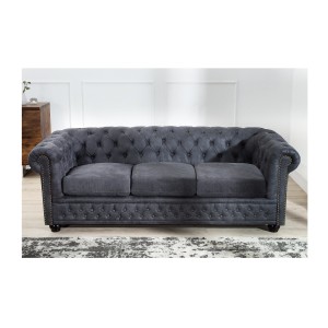 Canapé 3 places EDGAR gris vu de face