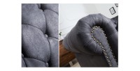Zoom sur les détails du canapé 3 places EDGAR gris