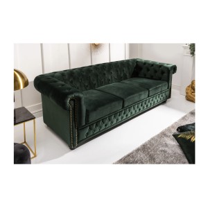 Canapé 3 places EDGAR vert vu rapproché