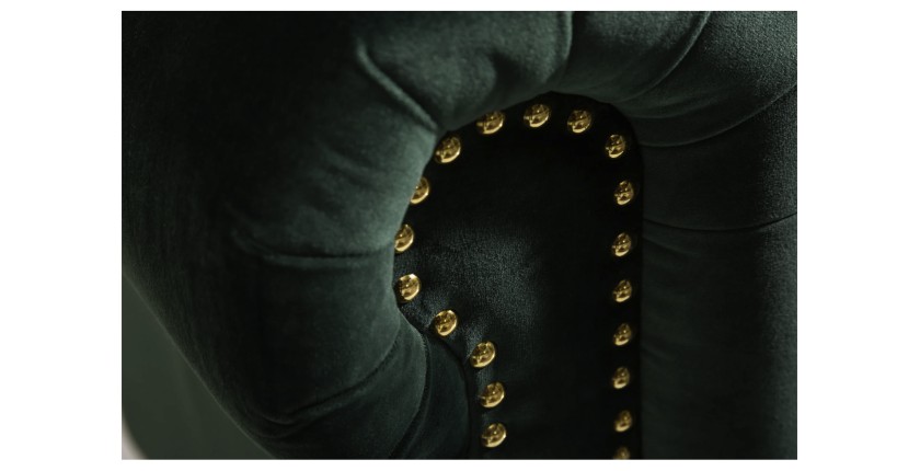 Zoom sur l'accoudoir du canapé 3 places EDGAR vert