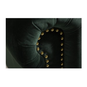 Zoom sur l'accoudoir du canapé 3 places EDGAR vert