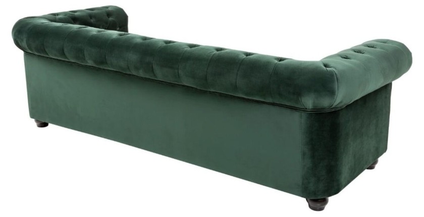 Canapé derecho EDGAR – Verde esmeralda – 3 plazas – Terciopelo estilo barroco