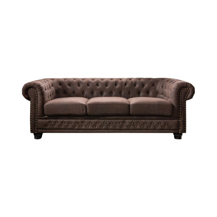 Canapé 3 places EDGAR marron chocolat