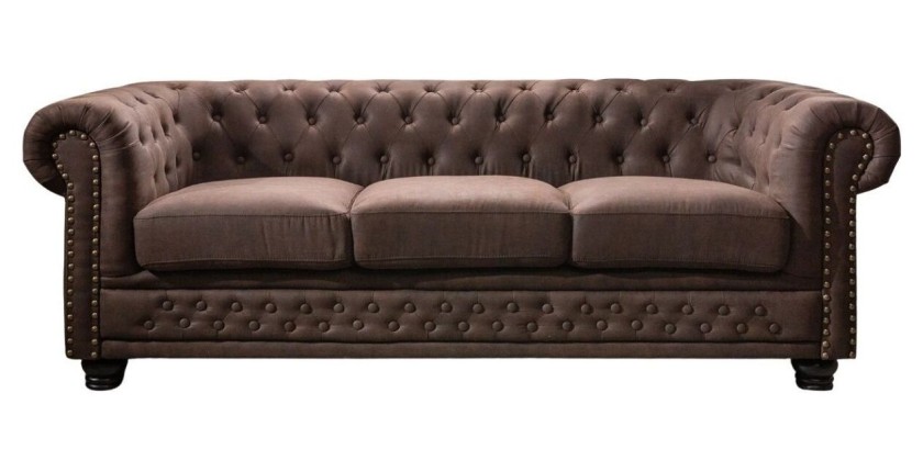 Canapé 3 places EDGAR marron chocolat