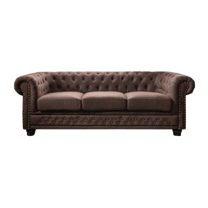 Canapé 3 places EDGAR marron chocolat