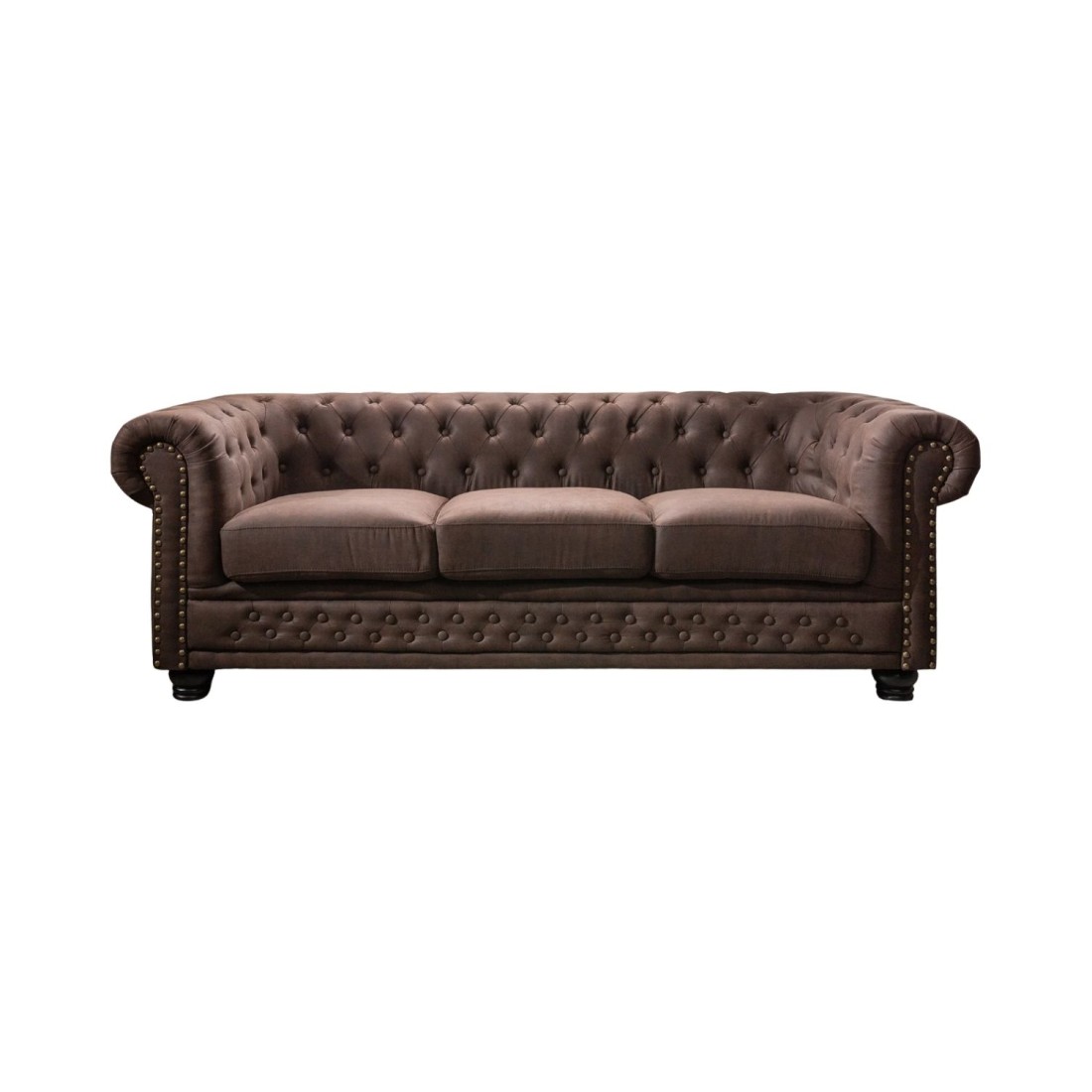 Canapé 3 places EDGAR marron chocolat