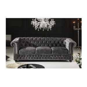 Canapé 3 places EDGAR gris foncé vu de face