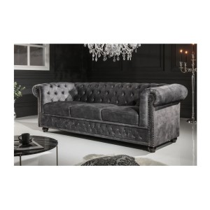 Canapé 3 places EDGAR gris foncé mis en situation