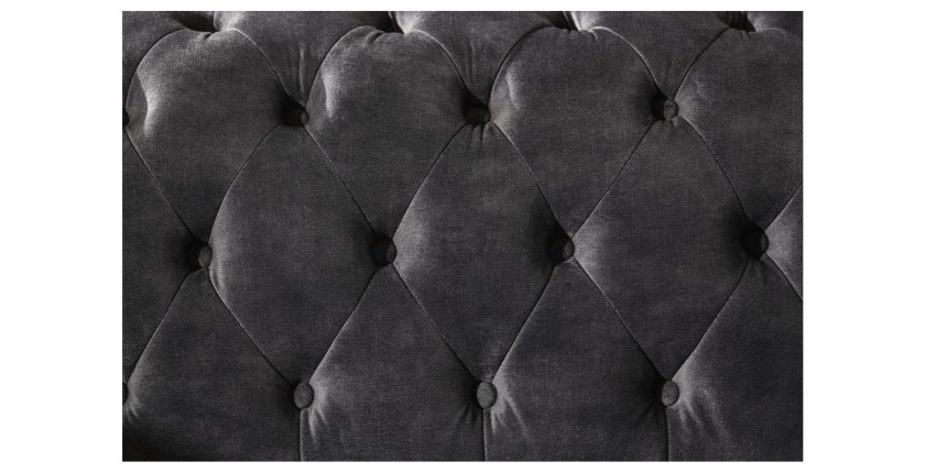 Zoom sur les motifs du canapé 3 places EDGAR gris foncé