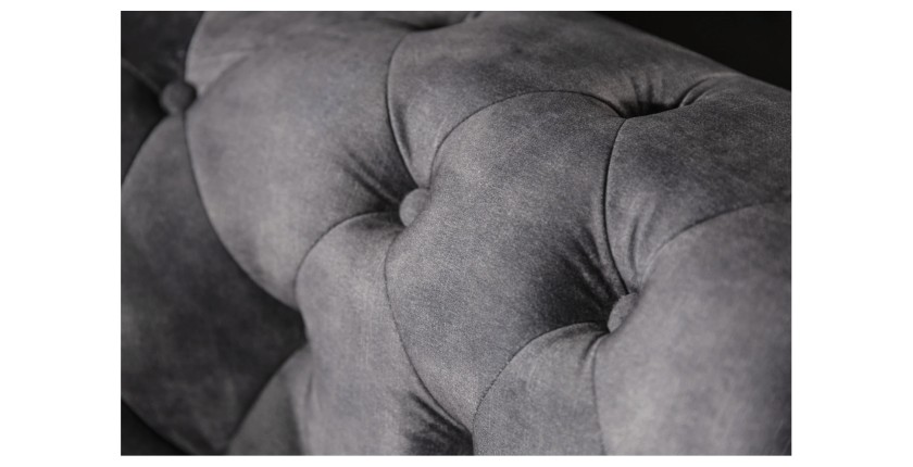 Zoom sur le dossier du canapé 3 places EDGAR gris foncé