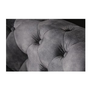 Zoom sur le dossier du canapé 3 places EDGAR gris foncé