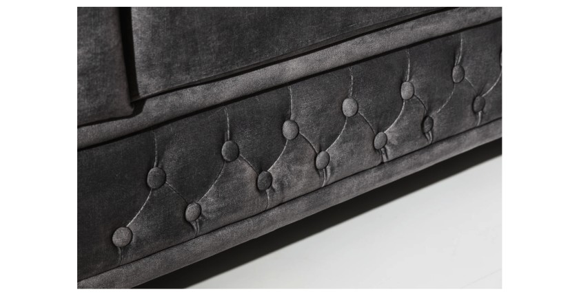 Zoom sur le bas du canapé 3 places EDGAR gris foncé