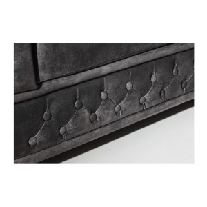 Zoom sur le bas du canapé 3 places EDGAR gris foncé