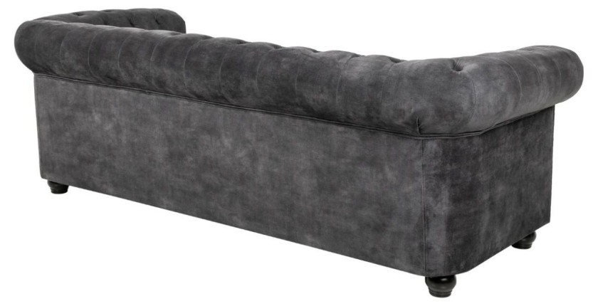 Canapé 3 places EDGAR gris foncé vu de dos