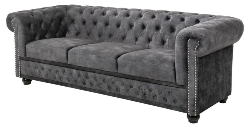 Canapé 3 places EDGAR gris foncé