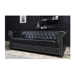 Canapé 3 places EDGAR noir mis en situation