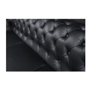 Zoom sur le dossier du canapé 3 places EDGAR noir