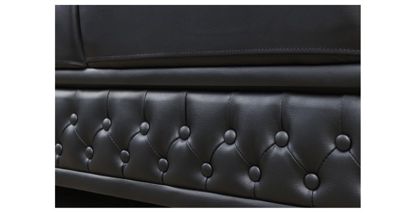 Zoom sur le bas du canapé 3 places EDGAR noir