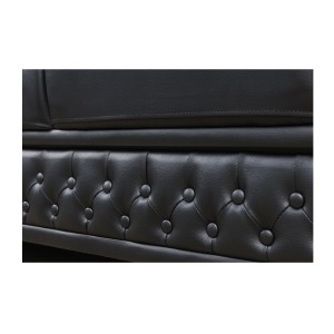 Zoom sur le bas du canapé 3 places EDGAR noir