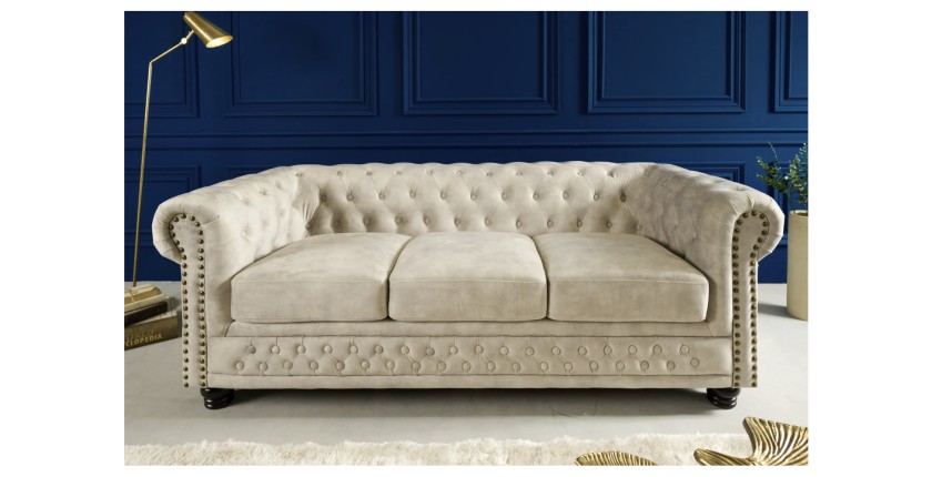 Canapé droit 3 places EDGAR blanc vu de face