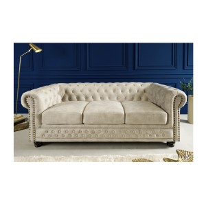 Canapé droit 3 places EDGAR blanc vu de face