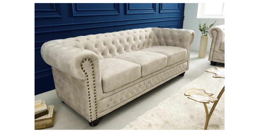 Canapé droit 3 places EDGAR blanc mis en situation