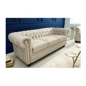 Canapé droit 3 places EDGAR blanc mis en situation