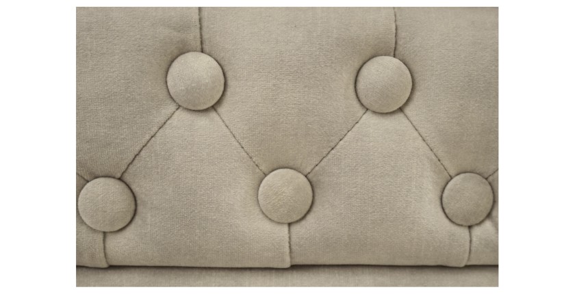 Zoom sur le motif du canapé droit 3 places EDGAR blanc