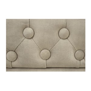 Zoom sur le motif du canapé droit 3 places EDGAR blanc