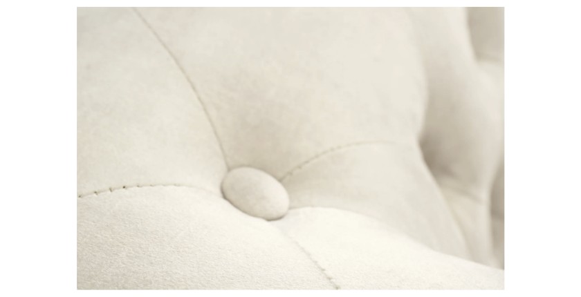 Zoom sur la texture du canapé droit 3 places EDGAR blanc