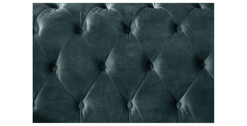 Zoom sur les motifs du canapé 3 places EDGAR bleu canard