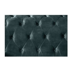 Zoom sur les motifs du canapé 3 places EDGAR bleu canard