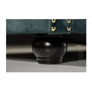 Zoom sur l'un des pieds du canapé 3 places EDGAR bleu canard