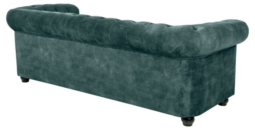 Canapé 3 places EDGAR bleu canard vu de dos