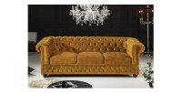 Canapé 3 places EDGAR jaune moutarde vu de face