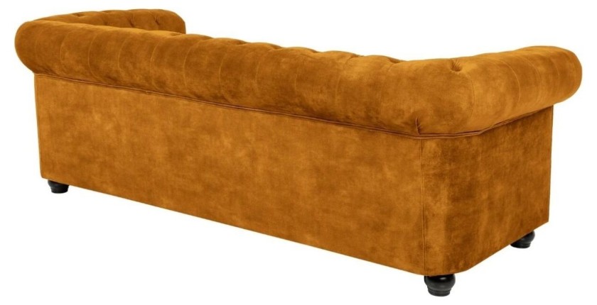 Canapé 3 places EDGAR jaune moutarde vu de dos