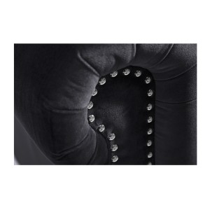 Zoom sur l'accoudoir du canapé 3 places droit EDGAR noir