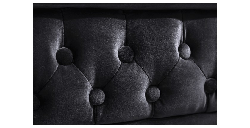 Zoom sur le motif du canapé 3 places droit EDGAR noir